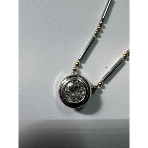 Unbranded Jewelry - 14k White & Yellow Gold Bezel Set 1.13 Carat Diamond Necklace